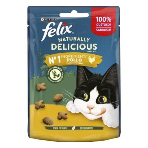 Purina Felix Naturally Delicious Snacks de Pollo para Gatos - 50g