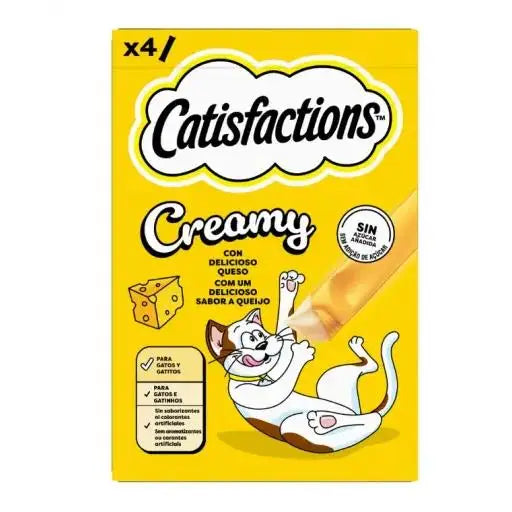 Catisfactions Snacks Cremosos Sabor Queso para Gatos - 4x10g