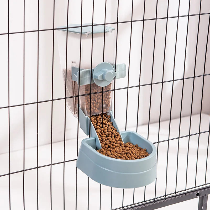 Comedero y Bebedero Automático Colgante para Jaula - Perros, Gatos, Conejos y Aves