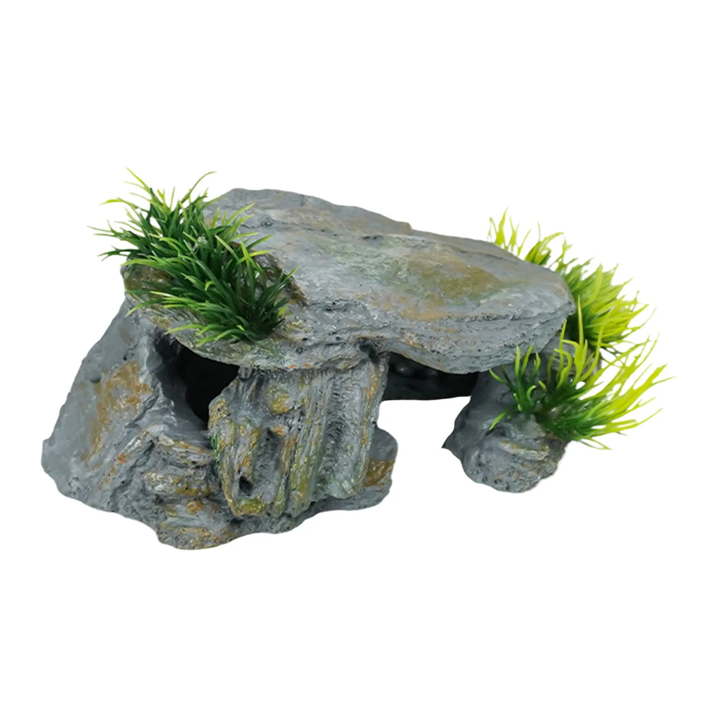 Cueva de Roca Natural para Reptiles - Escondite para Acuarios y Peceras de Agua Dulce