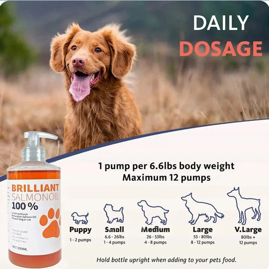 Aceite de Salmón 200 ml 🐟 – Suplemento Natural con Omega para Perros y Gatos