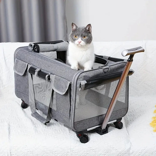 Maleta Trolley XL para Mascotas - Desmontable y Plegable, para Perros y Gatos