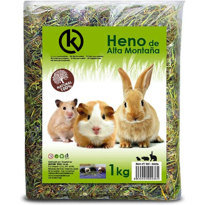 Krown Heno de Alta Montaña 🌾 – Con Hierbas Naturales para Hámsters y Pequeños Mamíferos (1 kg)