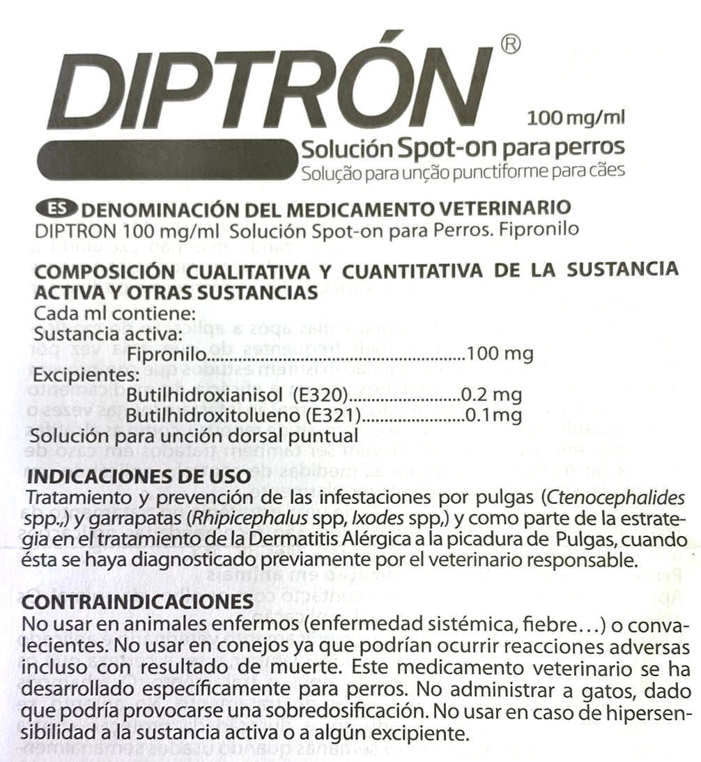 Diptron Pipetas Antiparasitarias para Perros hasta 20kg - Pack 2 uds