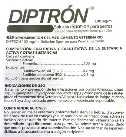 Diptron Pipetas Antiparasitarias 🛡️ – Para Perros hasta 20 kg (Pack 2 uds)