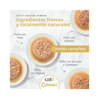 Catit Cuisine Dinner Doble Capa 🐱 – Sin Cereales para Gatos (75 g)
