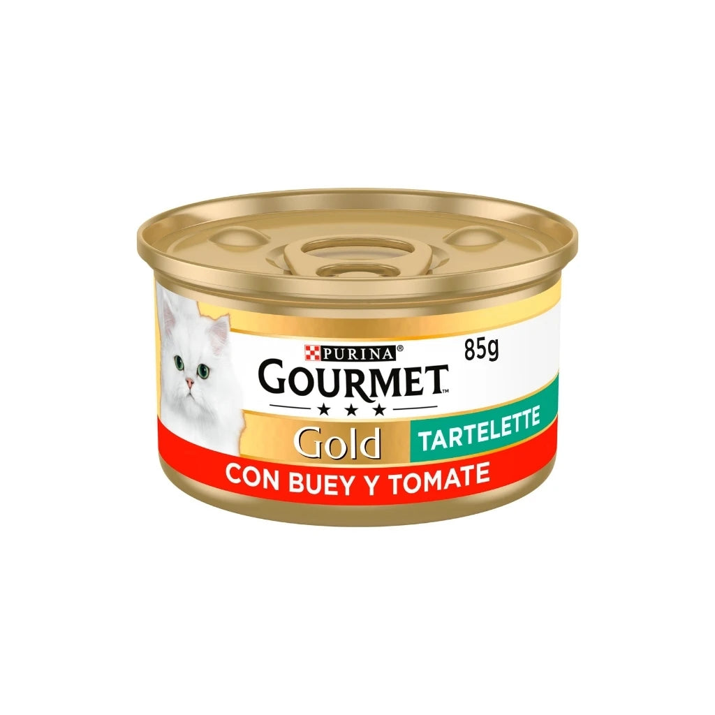 Gourmet Gold Tartaletas para Gatos Adultos - Ternera y Tomate o Pollo y Zanahoria (85 g)