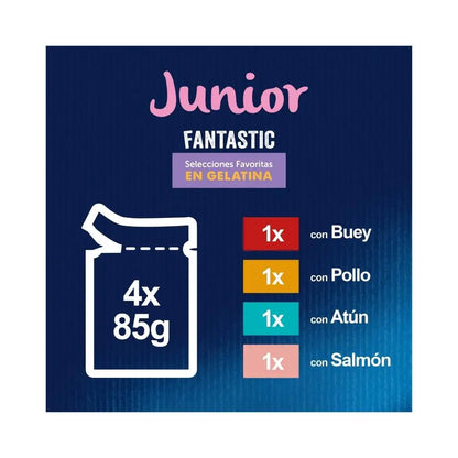Felix Fantastic Junior 🐱 – Selección en Gelatina para Gatitos (4x85 g)