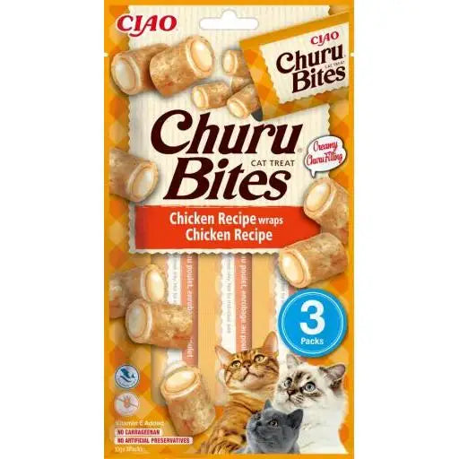 Inaba Churu Bites Sabor Pollo para Gatos - 3x10g