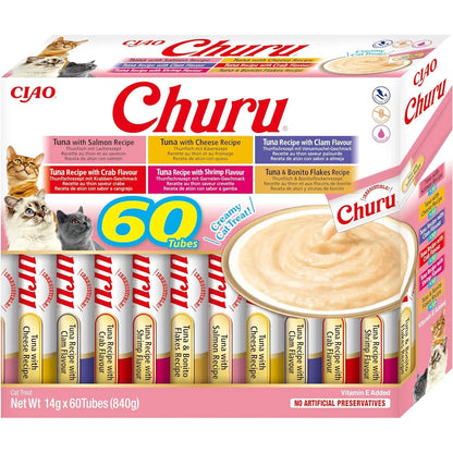 Churu Inaba Mix Variedades 🐟 – Sabor Atún para Gatos (60 uds)