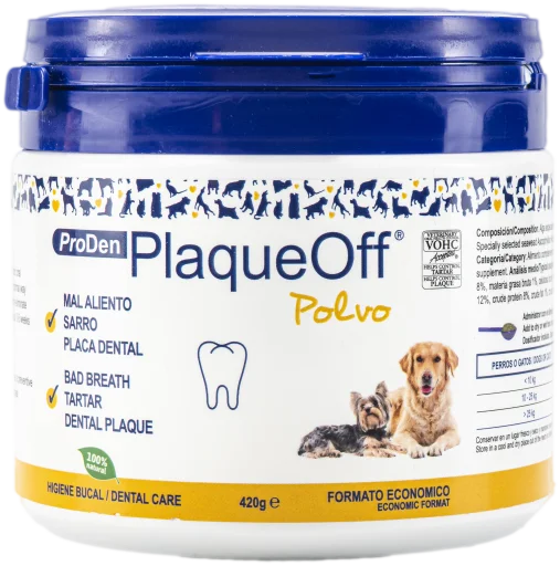 Plaqueoff - Complemento contra el Mal Aliento para Perros y Gatos (60 g)