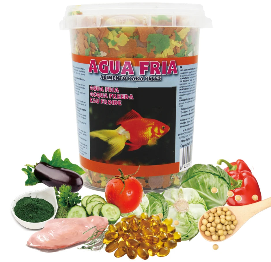 Alimento Completo para Peces de Agua Fría - Fórmula Balanceada, 1000 ml / 100 g