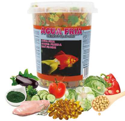 Alimento Completo para Peces de Agua Fría 🐟 – Fórmula Balanceada (1000 ml / 100 g)