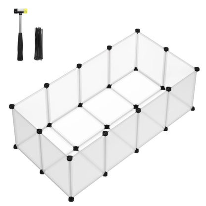 Vasagle Corral Modular con Suelo 🐹 – Valla Transparente para Cobayas, Hámsters, Conejos y Erizos