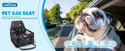 Nobleza Asiento de Coche Elevador 🚗 – Plegable y Lavable para Perros y Gatos