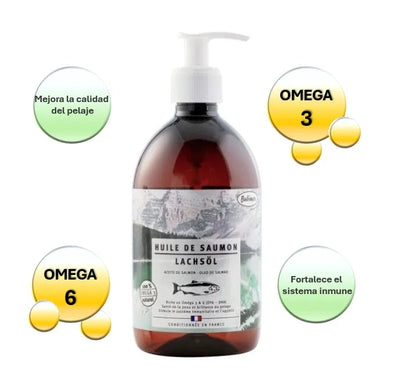 Bubimex Aceite de Salmón 🐟 – Omega 3 y 6 para Perros y Gatos (250/500 ml)