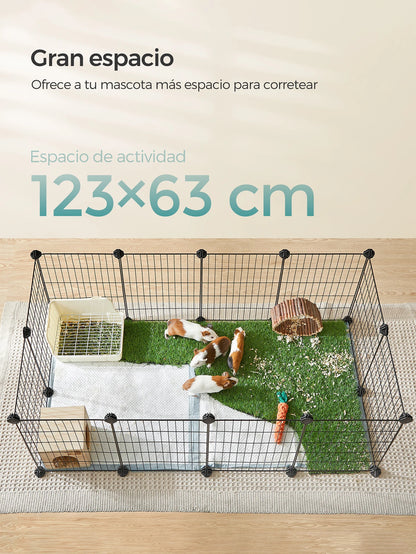 Songmics Jaula Modular 🐰 – Valla Metálica DIY para Hámsters y Conejos