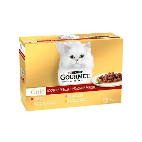 Purina Gourmet Gold Snacks Surtidos en Salsa para Gatos - 12x85g