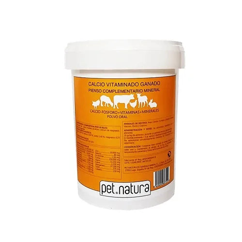 Petnature Polvo de Calcio Vitaminado 500g para Ganado