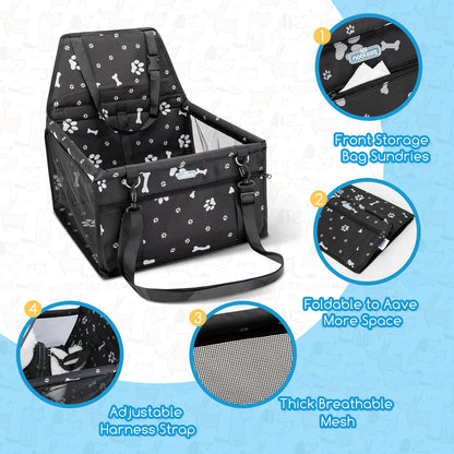 Nobleza Asiento de Coche Elevador 🚗 – Plegable y Lavable para Perros y Gatos