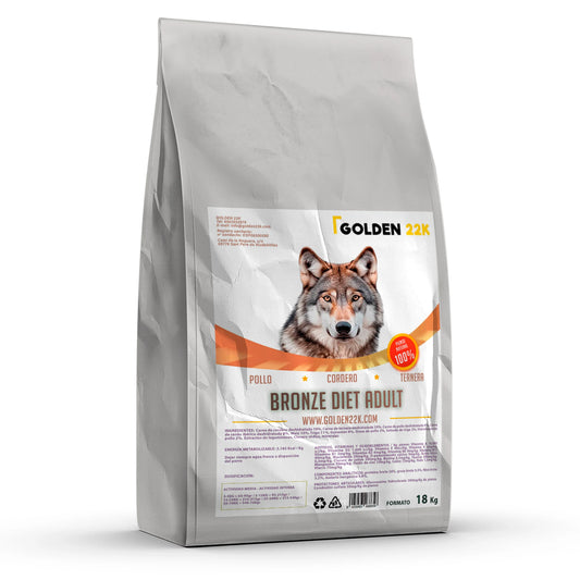 Golden 22K Bronze Diet 🍖 – Alimento Seco con Cordero para Perros Adultos (18 kg)