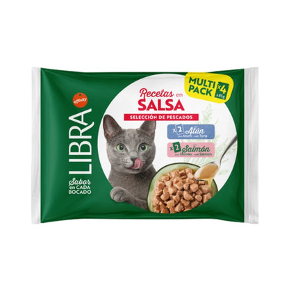 Libra Recetas en Salsa 🐟 – Atún y Salmón para Gatos Adultos (4x85 g)