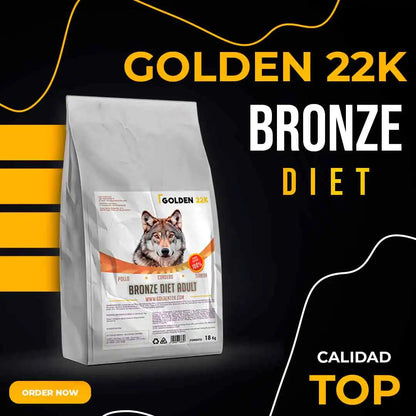 Golden 22K Bronze Diet 🍖 – Alimento Seco con Cordero para Perros Adultos (18 kg)