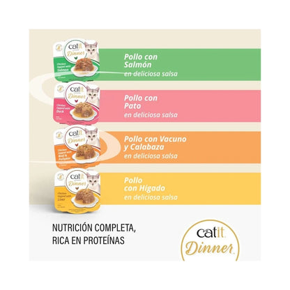 Catit Cuisine Dinner Doble Capa 🐱 – Sin Cereales para Gatos (75 g)