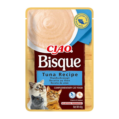 Inaba Churu Bisque 🐱 – Snacks en Sobre con Puré para Gatos (12x40 g)