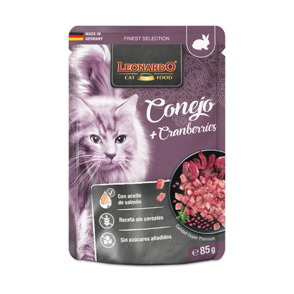 Leonardo Menú Conejo y Arándanos 🐟 – Para Gatos (16 sobres x 85 g)