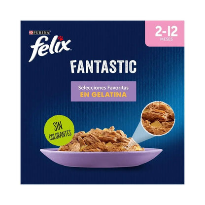 Felix Fantastic Junior 🐱 – Selección en Gelatina para Gatitos (4x85 g)