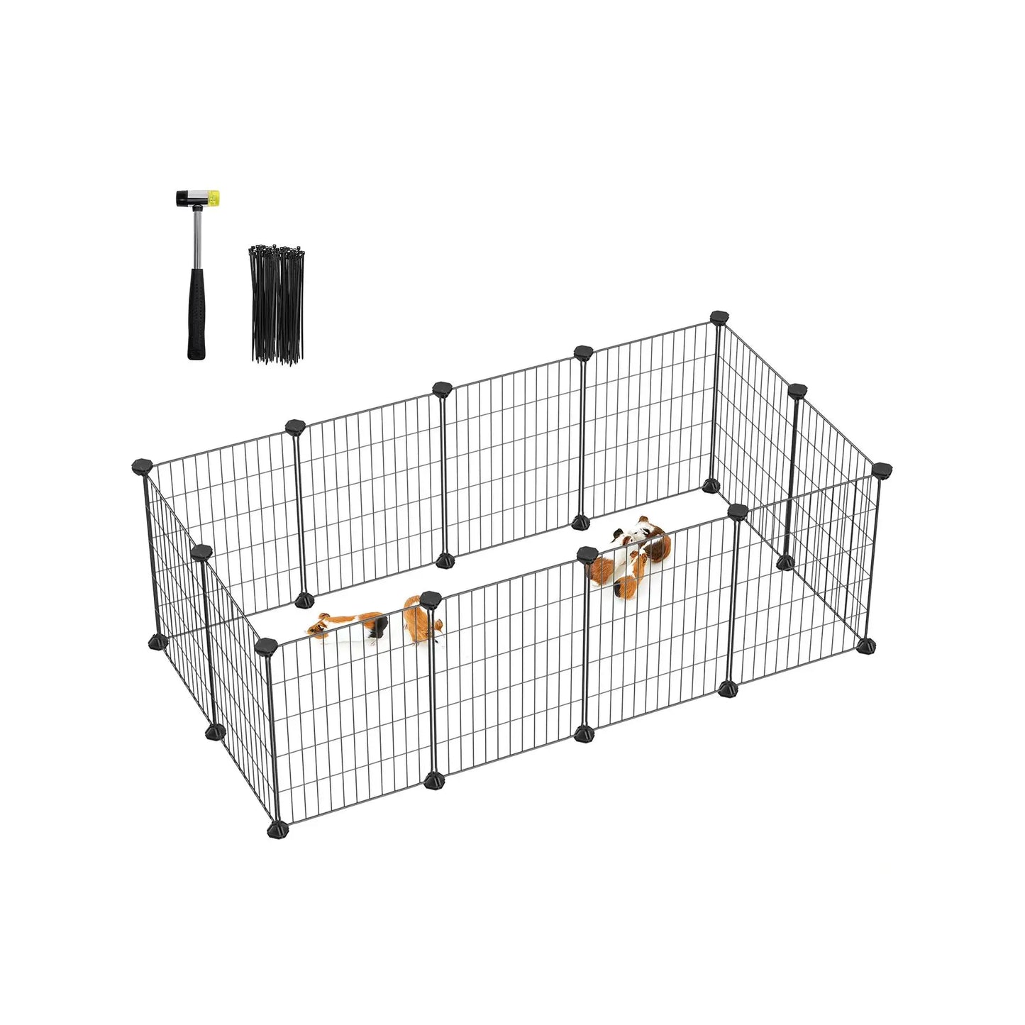 Songmics Jaula Modular para Hámsters y Conejos - Valla Metálica DIY para Pequeños Animales
