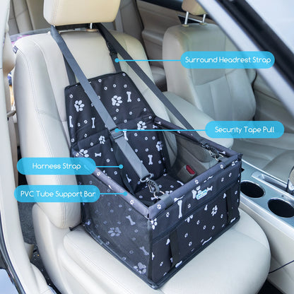Nobleza Asiento de Coche Elevador 🚗 – Plegable y Lavable para Perros y Gatos