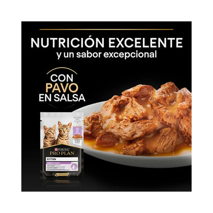 Pro Plan Kitten Healthy Start 🦃 – Trozos en Salsa con Pavo para Gatitos (85 g)