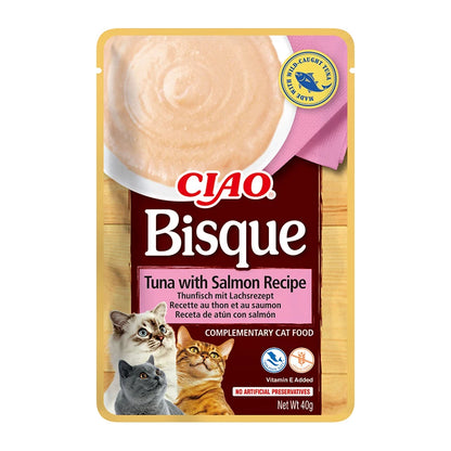 Inaba Churu Bisque 🐱 – Snacks en Sobre con Puré para Gatos (12x40 g)