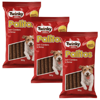 Snack Twinky 🐑 – Barritas Blandas de Cordero y Arroz para Perros (160 g)