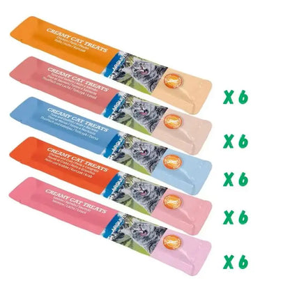 Arquivet Snacks Cremosos 🐾 – Pack Ahorro 30 Uds, 5 Sabores para Gatos