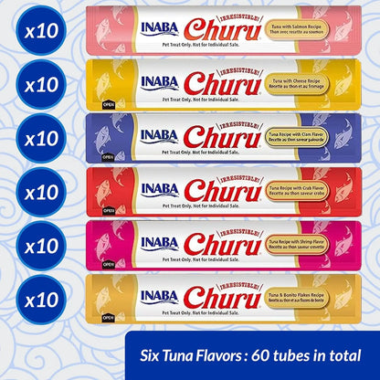Churu Inaba Mix Variedades 🐟 – Sabor Atún para Gatos (60 uds)