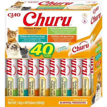 Churu Inaba Mix Variedades 🐔 – Sabor Pollo para Gatos (40 uds)