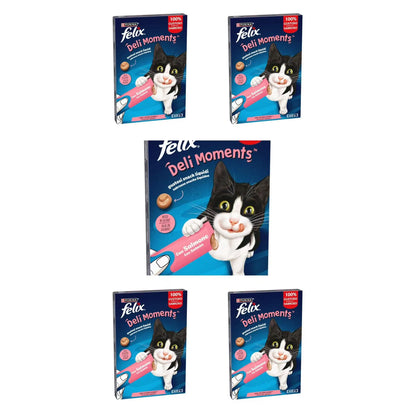 Felix Deli Moments 🐟🐔 – Snack Cremoso Pollo y Salmón para Gatos (10 Cajas x 4x10 g)
