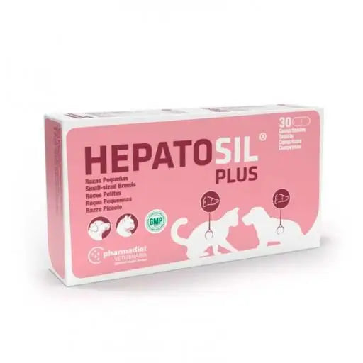 Farmadiet Hepatosil Plus - Suplemento Hepático para Gatos y Perros de Raza Pequeña, 30 Comprimidos