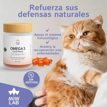 Miwlab Omega 3 🐟 – Perlas de Aceite de Salmón Noruego para Perros y Gatos (60 uds)