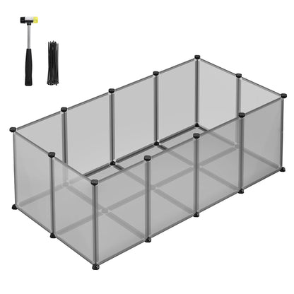 Vasagle Corral Modular con Suelo 🐹 – Valla Transparente para Cobayas, Hámsters, Conejos y Erizos