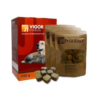 JT-Vigor Pharma ⚡ – 60 Snacks Energéticos para Perros y Gatos