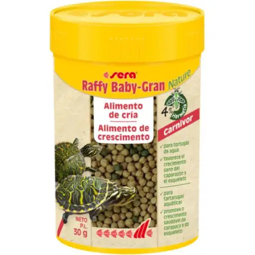 Sera Raffy Baby-Gran Nature - Alimento de Cría para Tortugas Acuáticas Jóvenes 30g