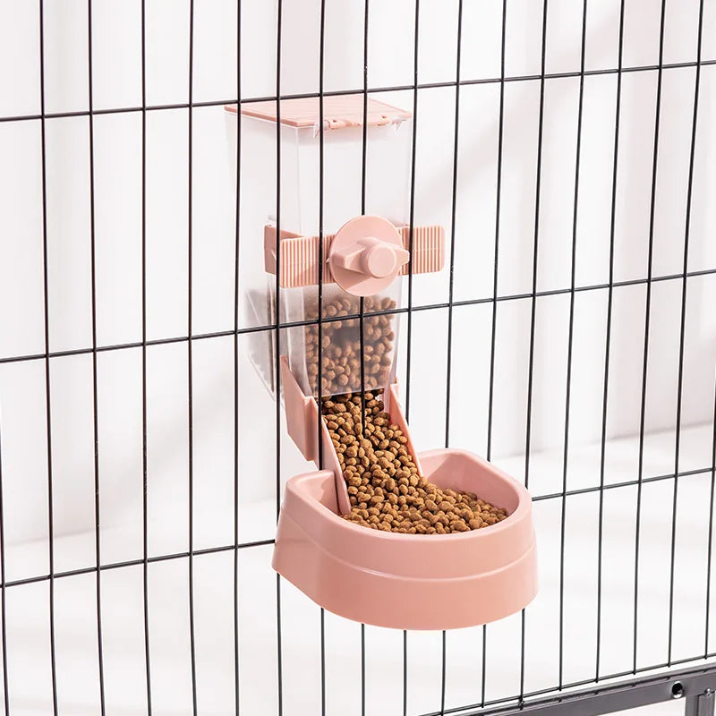 Comedero y Bebedero Automático Colgante para Jaula - Perros, Gatos, Conejos y Aves