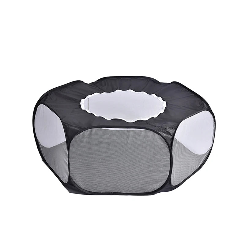 Corral Portátil Transparente para Pequeños Animales - Parque Plegable para Erizos, Hámsters, Conejos y Cobayas