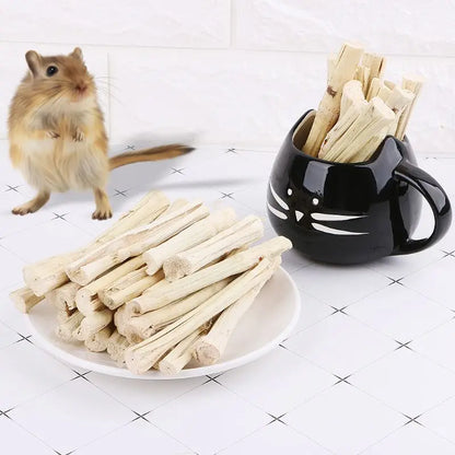 Palitos de Bambú Dulce 🎋 – Snack Dental para Hámsters, Chinchillas, Conejos, Loros y Ratas (500 g)