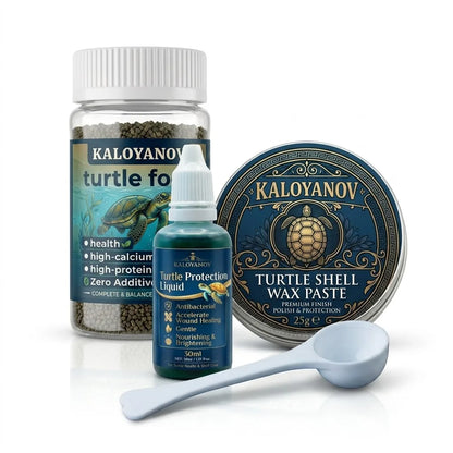 Kit Premium de Cuidado para Tortugas 🐢 – Cera Pulidora, Acondicionador de Agua y Alimento en Copos