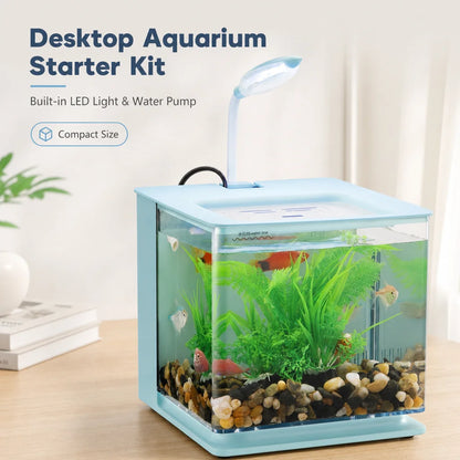 Kit de Acuario de Sobremesa KSY 💡 – Luz LED y Bomba de Agua, para Betta y Peces Pequeños